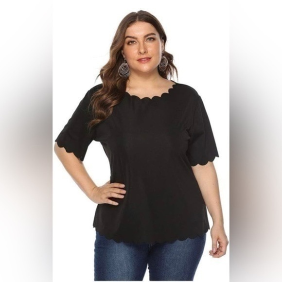 Women's Tops Round Neck Short Sleeve Solid Elegant Casual Tunic Sz large - Picture 1 of 6